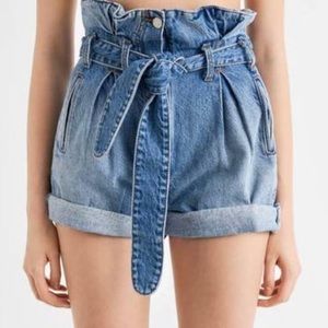 THE ATTICO // REDONE Paper-Bag Shorts